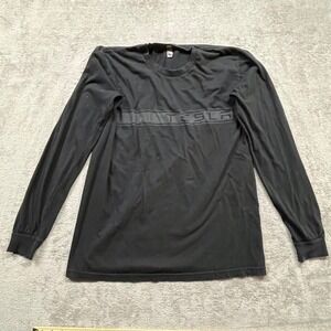 Telsa Printed Black Long Sleeve T‎ Shirt Crewneck Mens Size Large